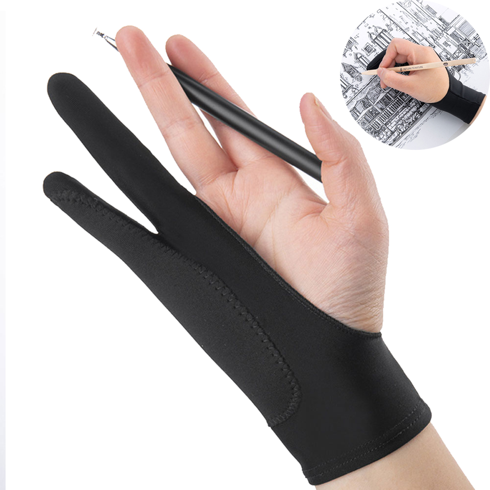 Touch Screen Gloves - ถุงมือวาดภาพสองนิ้ว 1 ชิ้น อุปกรณ์ศิลปะสำหรับวาดภาพสีน้ำมัน ป้องกันการสัมผัสหน้าจอแท็บเล็ตดิจิทัล ป้องกันคราบสกปรก