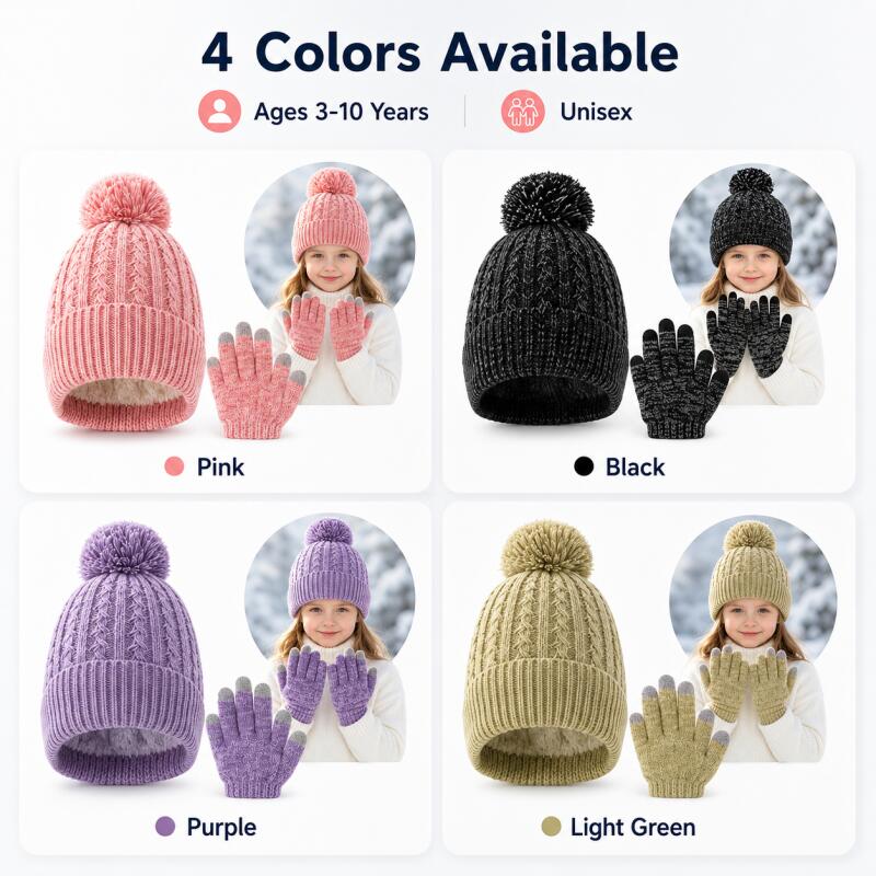 ชุดหมวกไหมพรมเด็กฤดูหนาวพร้อมถ - Touch Screen Gloves บทวิจารณ์และราคา