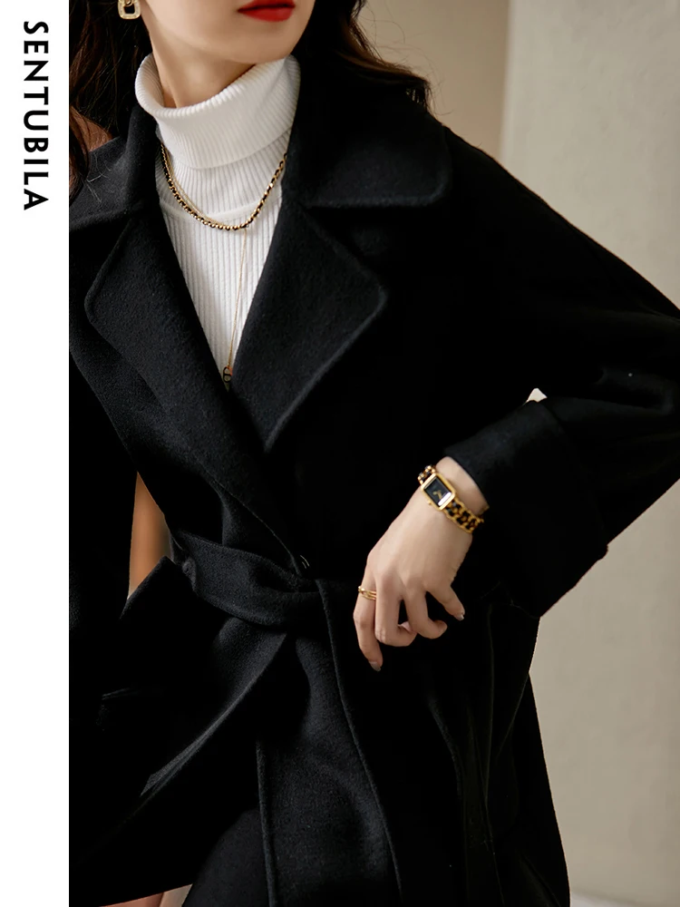SENTUBILA เสื้อโค้ทขนสัตว์สำหร - Wool Coat Peacoat บทวิจารณ์และราคา