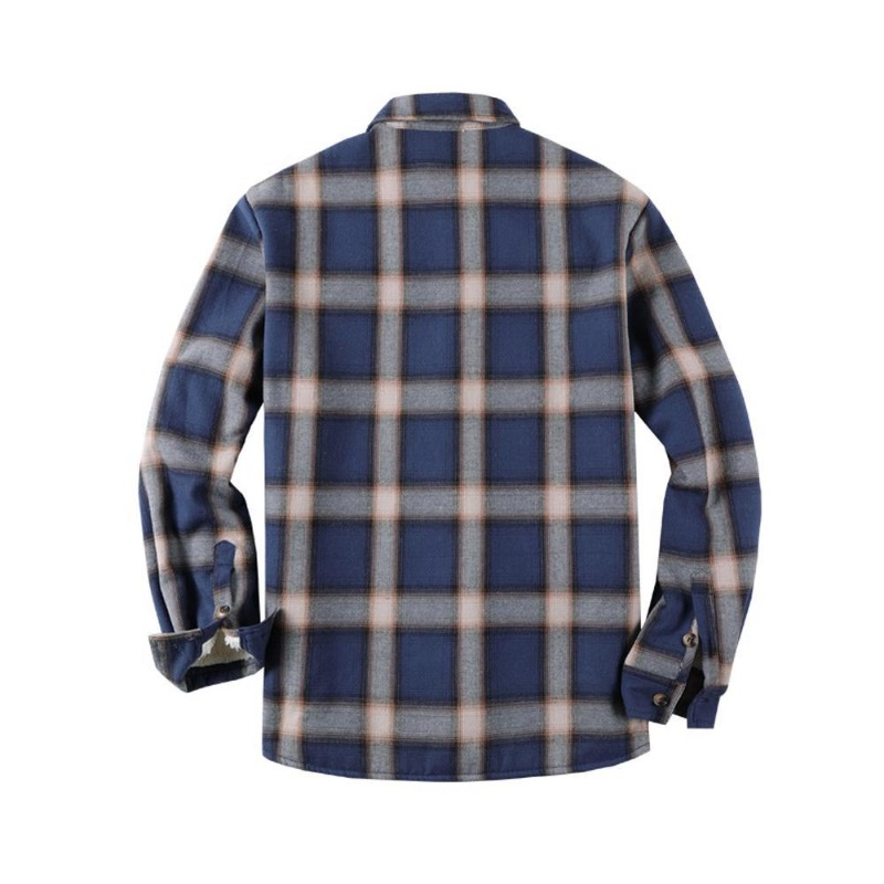 ฤดูใบไม้ร่วงบุรุษลายสก๊อตเสื้อ - Flannel Shirt Lined บทวิจารณ์และราคา
