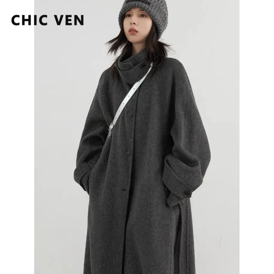 CHIC VENผู้หญิงเกาหลีเสื้อขนสั - Wool Coat Peacoat บทวิจารณ์และราคา