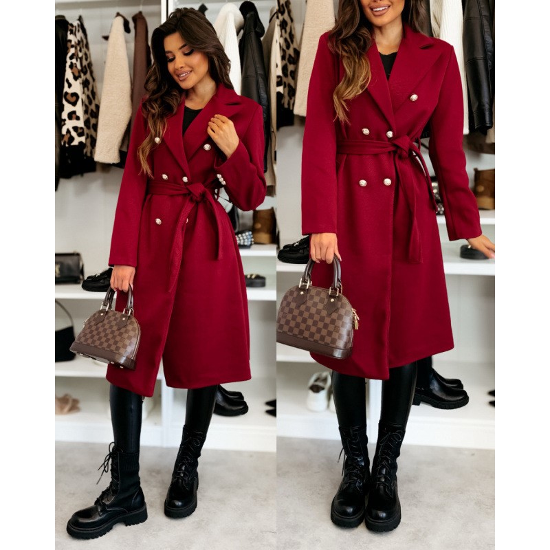 ผู้หญิงเสื้อขนสัตว์ฤดูใบไม้ร่ว - Wool Coat Peacoat บทวิจารณ์และราคา