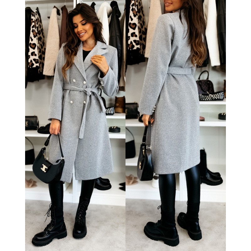 ผู้หญิงเสื้อขนสัตว์ฤดูใบไม้ร่ว - Wool Coat Peacoat บทวิจารณ์และราคา