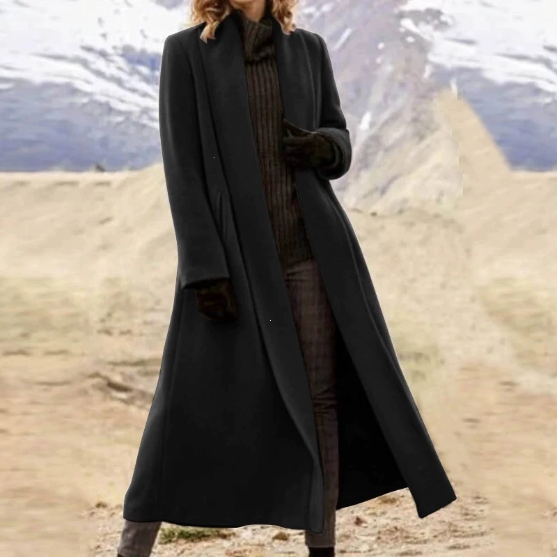 เสื้อโค้ทขนสัตว์ทรงยาวพิเศษสำห - Wool Coat Peacoat บทวิจารณ์และราคา