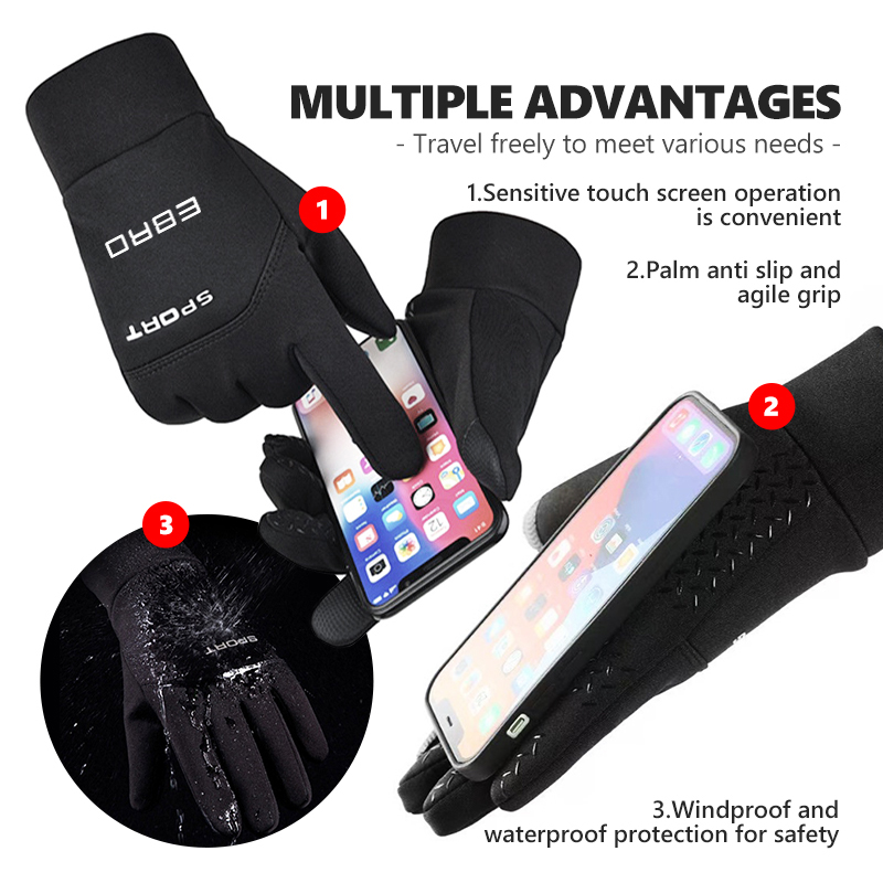 กันน้ำฤดูหนาวถุงมืออุ่นถุงมือห - Touch Screen Gloves บทวิจารณ์และราคา