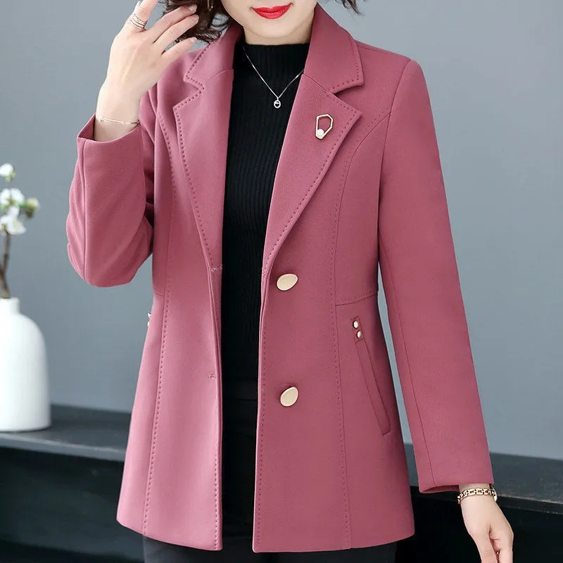 ฤดูใบไม้ร่วงเสื้อสั้น 40 ปี 50 - Wool Coat Peacoat บทวิจารณ์และราคา