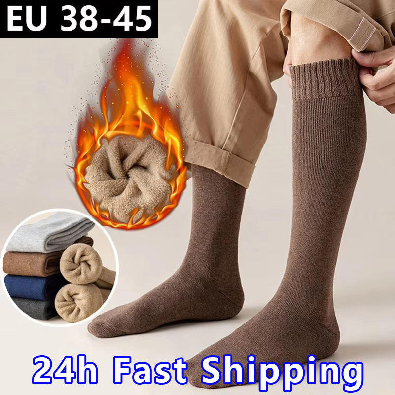 EU38-45 ขายาวฤดูหนาว Mens หนาข - Thermal Sock Wool บทวิจารณ์และราคา