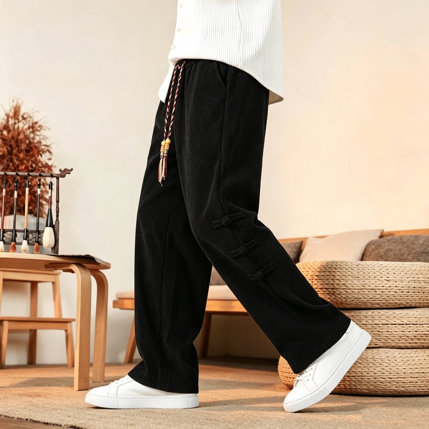 กางเกงผู้ชายใหม่เอี่ยม กางเกงผ - Corduroy Pant Warm บทวิจารณ์และราคา