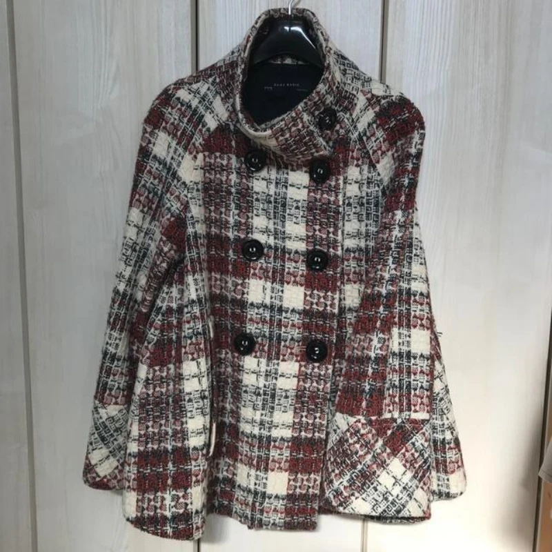 เสื้อโค้ทลายตารางแบบคอเต่า แขน - Wool Coat Peacoat บทวิจารณ์และราคา